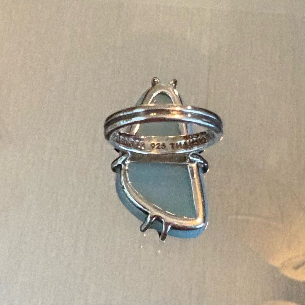 🩵🩵BARSE STERLING SILVER BLUE AGATE VINTAGE COCKTAIL RING!🩵🩵 - Picture 3 of 3